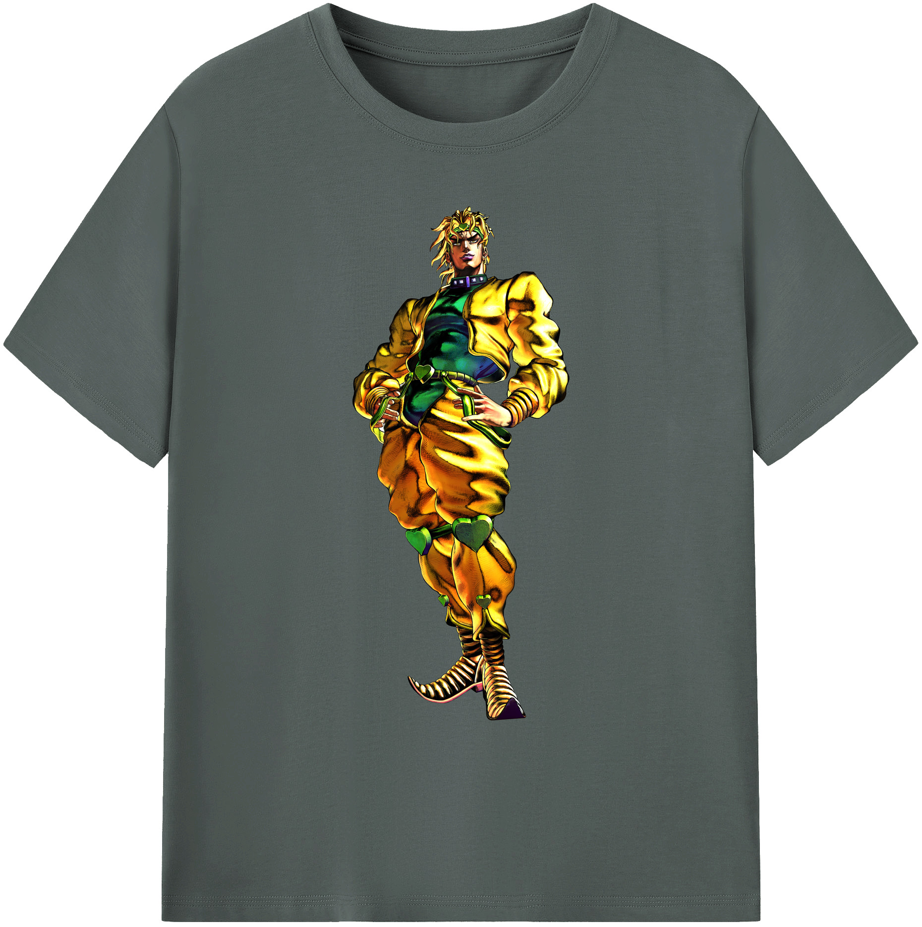 （画像用） ジョジョの奇妙な冒険 ディオ?ブランドー JoJo's Bizarre Adventure Dio Brando 綿100％ メンズ半袖Tシャツ｜肌触りやわらか＆通気性